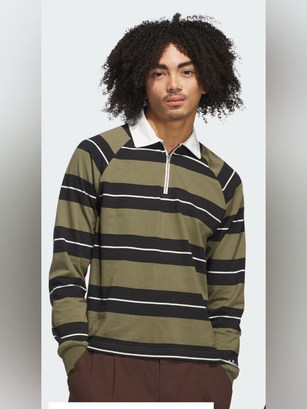 adidas Shmoofoil Skateboarding Rugby Polo Shirt ~ Olive JD2841 | Men’s: L *NWT